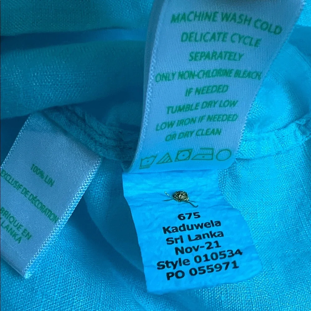 Lilly Pulitzer (2) BUNDLE Vibrant Teal Pink 100% Linen Sarasota Tunics Size S - Picture 8 of 16